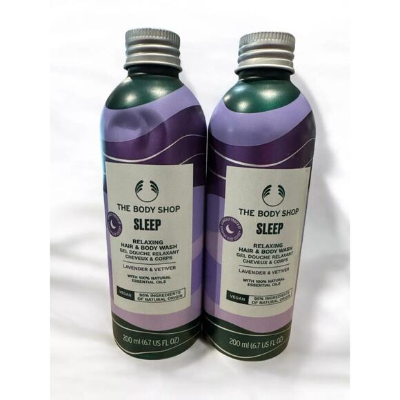 2x -The Body Shop Sleep Relaxing Hair & Body Wash Lavender & Vetiver 6.7 Oz Each - Picture 1 of 9